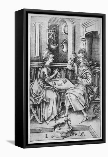 Couple Playing Cards C.1500-Israhel van Meckenem the younger-Framed Premier Image Canvas