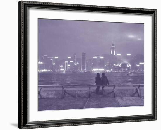 Couple Relaxing on Promenade, Hong Kong, China-John Coletti-Framed Photographic Print