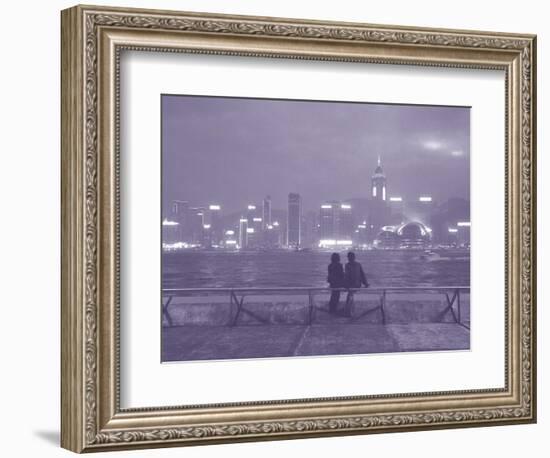 Couple Relaxing on Promenade, Hong Kong, China-John Coletti-Framed Photographic Print