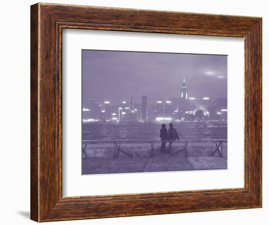 Couple Relaxing on Promenade, Hong Kong, China-John Coletti-Framed Photographic Print