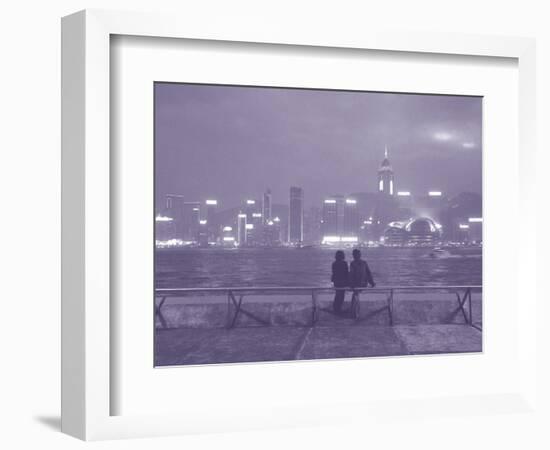 Couple Relaxing on Promenade, Hong Kong, China-John Coletti-Framed Photographic Print