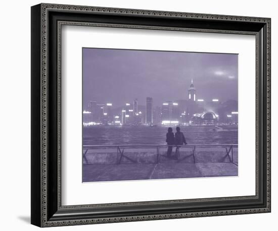 Couple Relaxing on Promenade, Hong Kong, China-John Coletti-Framed Photographic Print