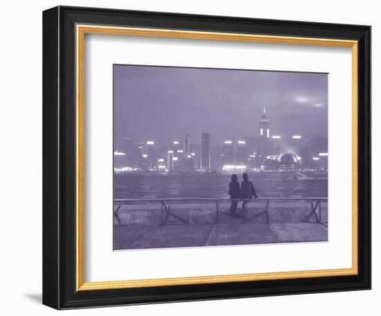 Couple Relaxing on Promenade, Hong Kong, China-John Coletti-Framed Photographic Print