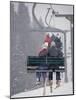 Couple Riding Up the Ski Lift During a Snow Storm, Vail, Colorado, USA-Paul Sutton-Mounted Photographic Print