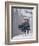 Couple Riding Up the Ski Lift During a Snow Storm, Vail, Colorado, USA-Paul Sutton-Framed Photographic Print