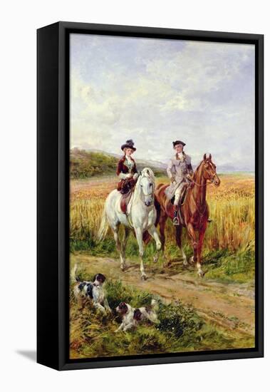 Couple Riding with their Dogs-Heywood Hardy-Framed Premier Image Canvas