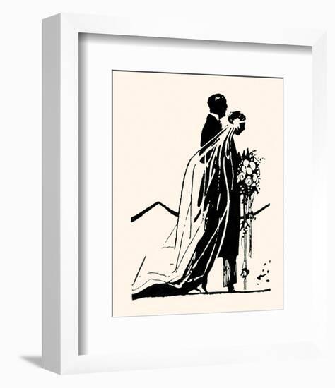 Couple Side by Side Moving Toward a Wedding Ceremony-Maxfield Parrish-Framed Photo