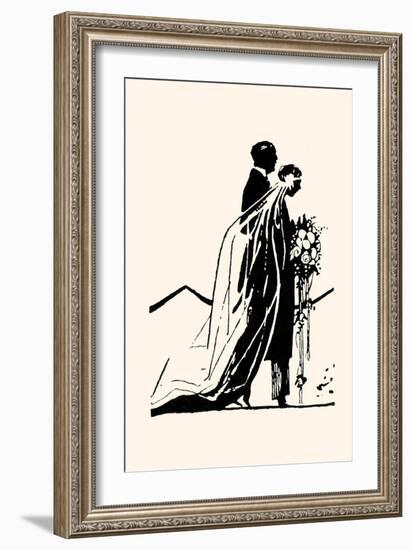 Couple Side by Side Moving Toward a Wedding Ceremony-Maxfield Parrish-Framed Art Print