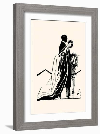 Couple Side by Side Moving Toward a Wedding Ceremony-Maxfield Parrish-Framed Art Print