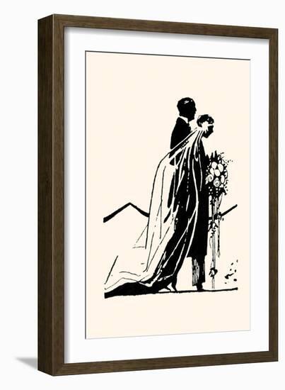 Couple Side by Side Moving Toward a Wedding Ceremony-Maxfield Parrish-Framed Art Print