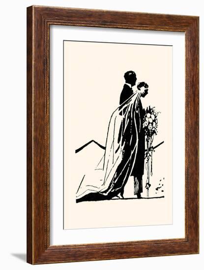 Couple Side by Side Moving Toward a Wedding Ceremony-Maxfield Parrish-Framed Art Print