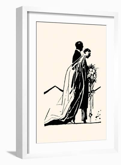 Couple Side by Side Moving Toward a Wedding Ceremony-Maxfield Parrish-Framed Art Print