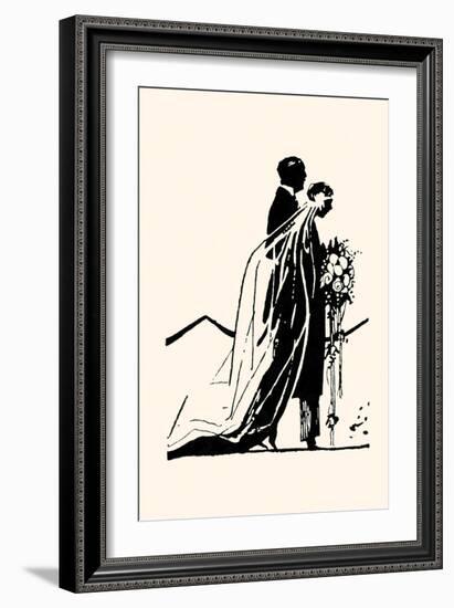 Couple Side by Side Moving Toward a Wedding Ceremony-Maxfield Parrish-Framed Art Print