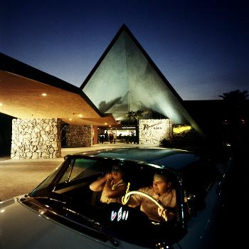 Couple Sitting in Car Preparing to Bowl at Pyramid Room Bowling Alley,  Covina, CA, 1958' Photographic Print - Ralph Crane | Art.com