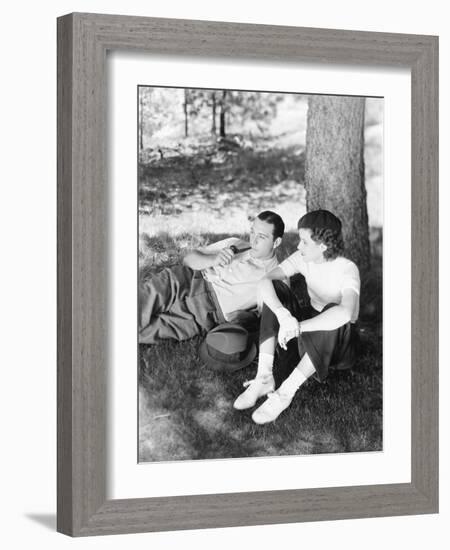 Couple Sitting under a Tree-null-Framed Photo