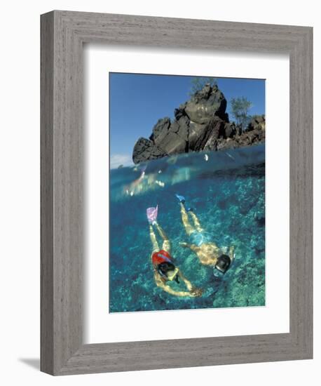 Couple Snorkeling-Amos Nachoum-Framed Photographic Print