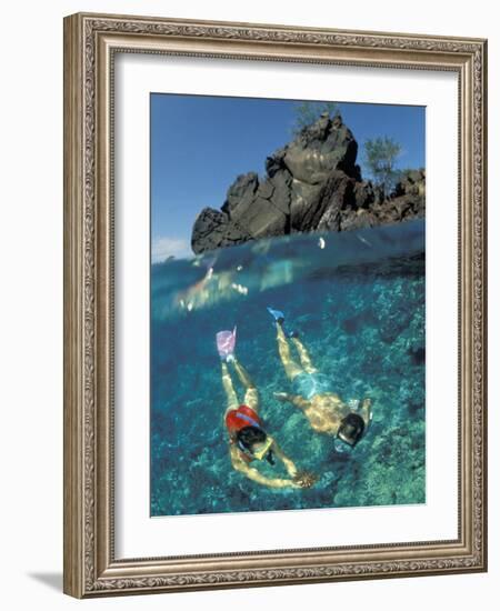 Couple Snorkeling-Amos Nachoum-Framed Photographic Print