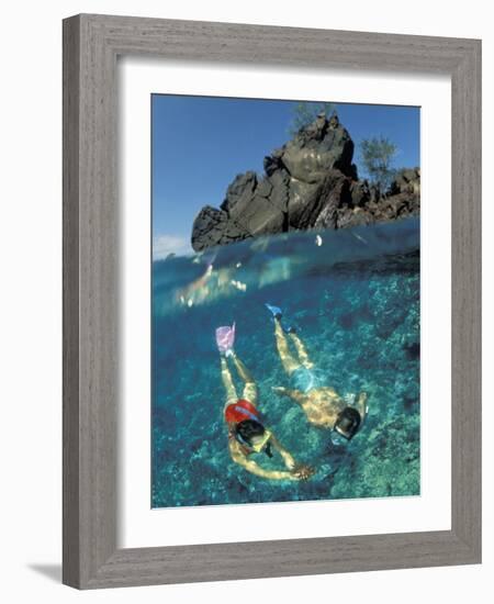 Couple Snorkeling-Amos Nachoum-Framed Photographic Print