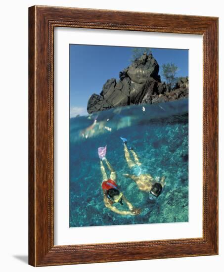 Couple Snorkeling-Amos Nachoum-Framed Photographic Print