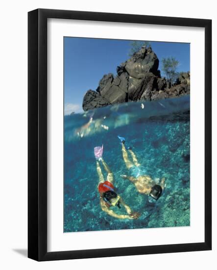 Couple Snorkeling-Amos Nachoum-Framed Photographic Print