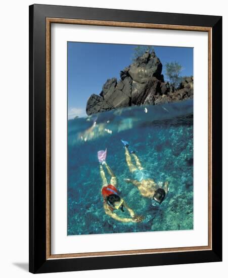 Couple Snorkeling-Amos Nachoum-Framed Photographic Print