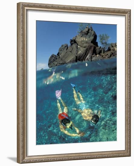 Couple Snorkeling-Amos Nachoum-Framed Photographic Print