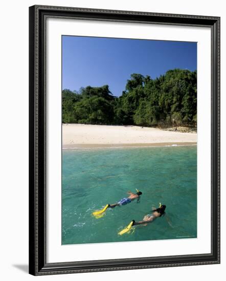 Couple Snorkelling, Chapera Island (Contadora), Las Perlas Archipelago, Panama, Central America-Sergio Pitamitz-Framed Photographic Print