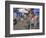 Couple Standing Outside Blue Painted Residential Haveli, Old City, Jodhpur, Rajasthan State, India-Eitan Simanor-Framed Photographic Print