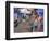 Couple Standing Outside Blue Painted Residential Haveli, Old City, Jodhpur, Rajasthan State, India-Eitan Simanor-Framed Photographic Print