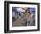 Couple Standing Outside Blue Painted Residential Haveli, Old City, Jodhpur, Rajasthan State, India-Eitan Simanor-Framed Photographic Print