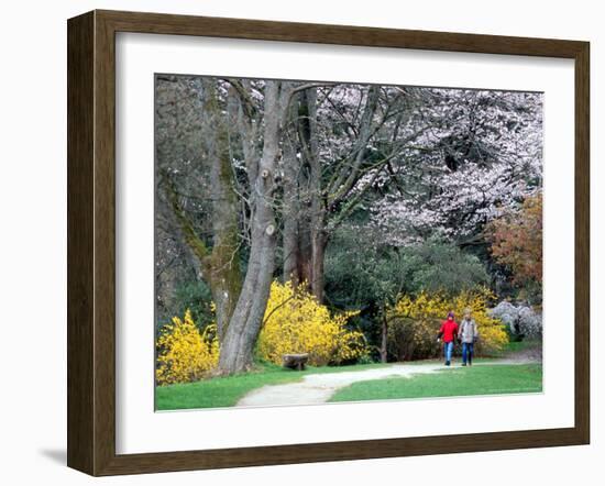 Couple Strolls through the Washington Park Arboretum, Seattle, Washington, USA-William Sutton-Framed Photographic Print