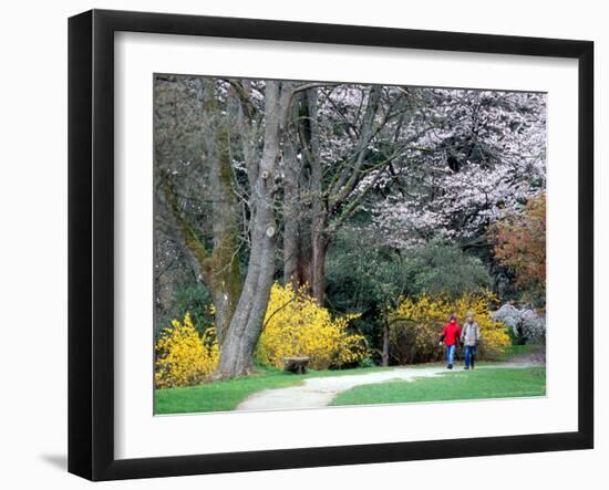 Couple Strolls through the Washington Park Arboretum, Seattle, Washington, USA-William Sutton-Framed Photographic Print