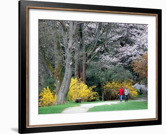 Couple Strolls through the Washington Park Arboretum, Seattle, Washington, USA-William Sutton-Framed Photographic Print