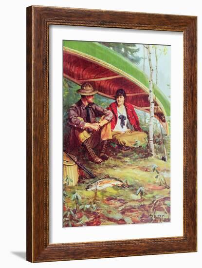 Couple Taking Shelter from the Rain under a Boat-Philip Russell Goodwin-Framed Giclee Print