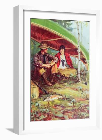 Couple Taking Shelter from the Rain under a Boat-Philip Russell Goodwin-Framed Giclee Print