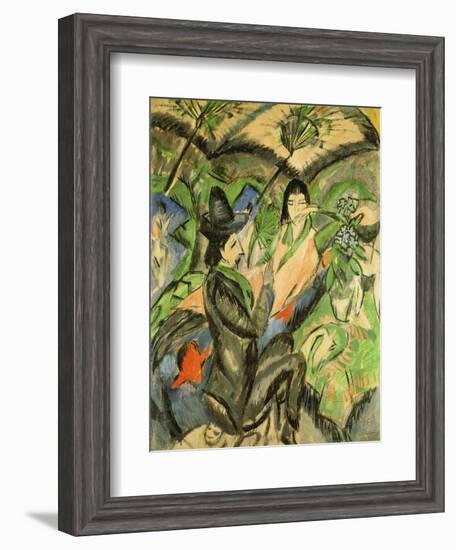 Couple under Japanese Umbrella, 1912-Ernst Ludwig Kirchner-Framed Giclee Print