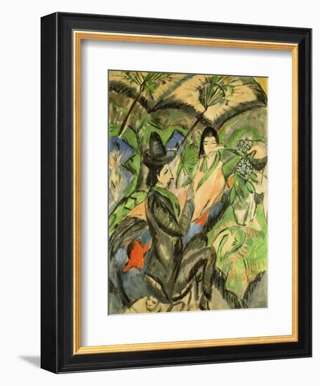 Couple under Japanese Umbrella, 1912-Ernst Ludwig Kirchner-Framed Giclee Print