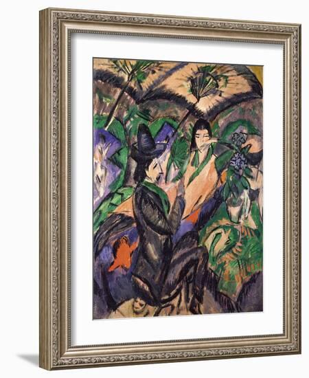 Couple under Japanese Umbrella-Ernst Ludwig Kirchner-Framed Giclee Print