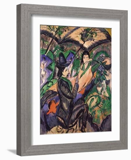 Couple under Japanese Umbrella-Ernst Ludwig Kirchner-Framed Giclee Print