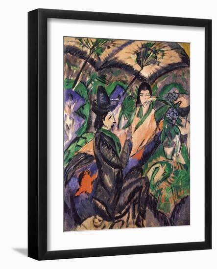 Couple under Japanese Umbrella-Ernst Ludwig Kirchner-Framed Giclee Print