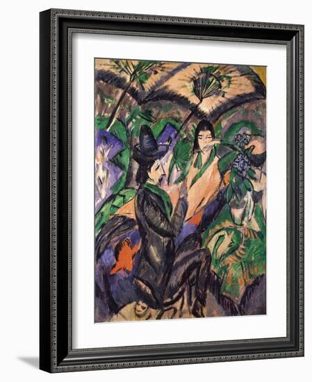 Couple under Japanese Umbrella-Ernst Ludwig Kirchner-Framed Giclee Print