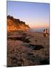 Couple Walking Down Henry's Beach, Santa Barbara, California-Savanah Stewart-Mounted Photographic Print