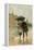 Couple Walking in the Rain on an English City Street, 1800s-null-Framed Premier Image Canvas