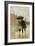 Couple Walking in the Rain on an English City Street, 1800s-null-Framed Giclee Print