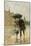 Couple Walking in the Rain on an English City Street, 1800s-null-Mounted Giclee Print