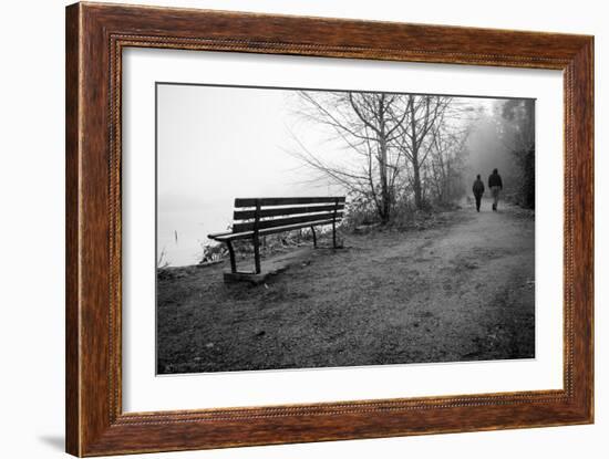 Couple Walking on Path Beside Lake-Sharon Wish-Framed Photographic Print