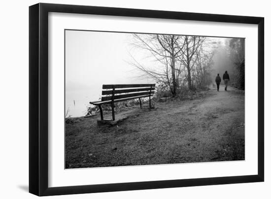 Couple Walking on Path Beside Lake-Sharon Wish-Framed Photographic Print