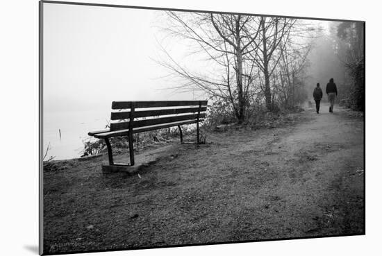 Couple Walking on Path Beside Lake-Sharon Wish-Mounted Photographic Print