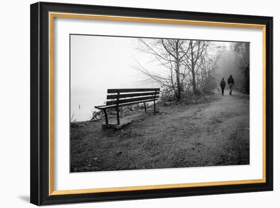 Couple Walking on Path Beside Lake-Sharon Wish-Framed Photographic Print