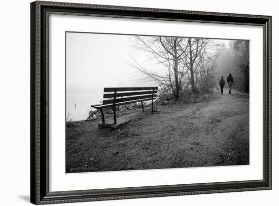 Couple Walking on Path Beside Lake-Sharon Wish-Framed Photographic Print